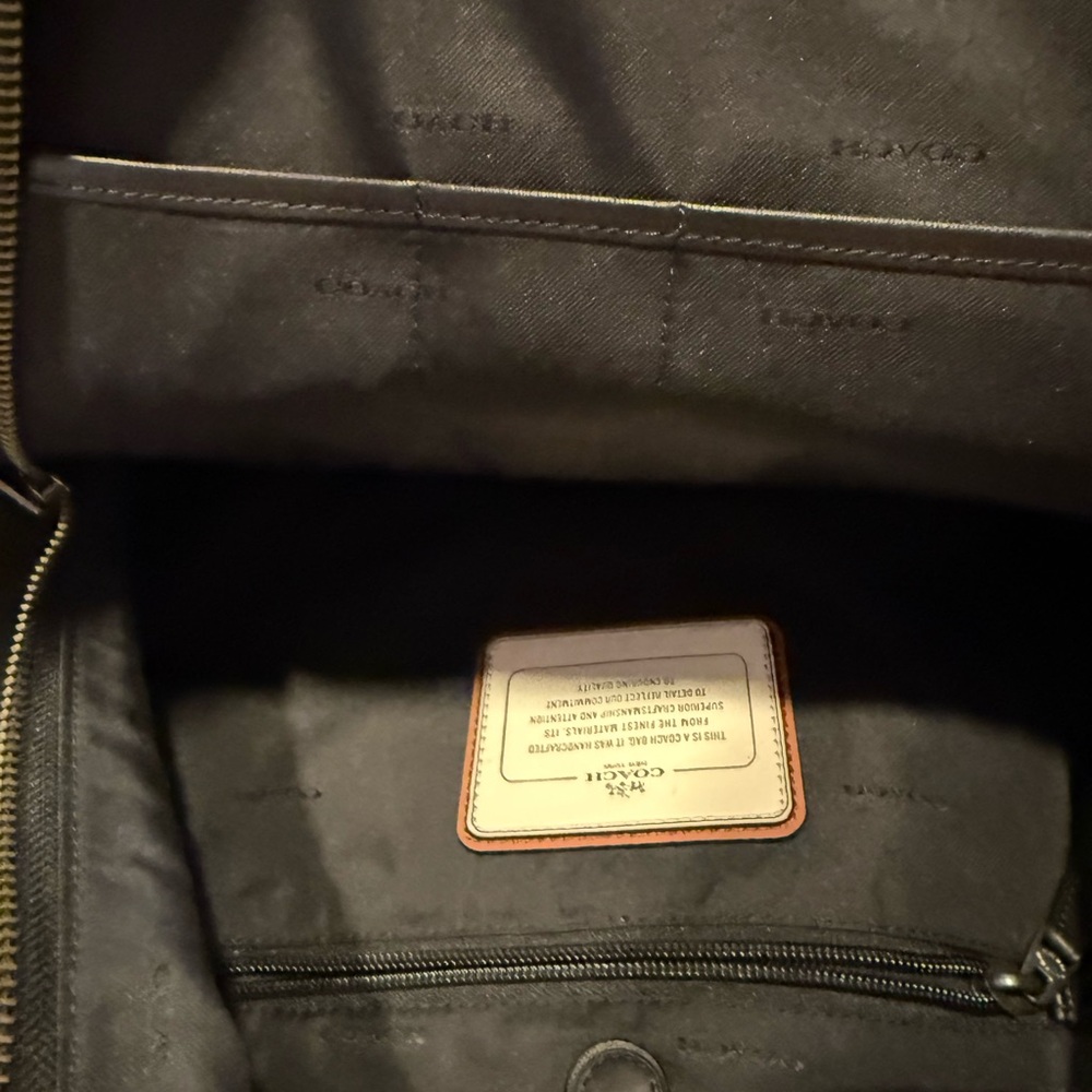 Coach Black Textured Leather Backpack - Picture 3 of 4